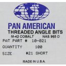 100 Stück Pan American M-42 Cobalt Gewindeschaft Bohrer NAS 965 D