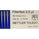 960 Stück Mettler Toledo Filtertips 2,5µl Pipettenspitzen Tips