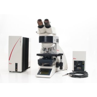 Leica DM6000B Mikroskop mit Steuerung CTR6000 und Fluoreszenzlichtquelle EL6000