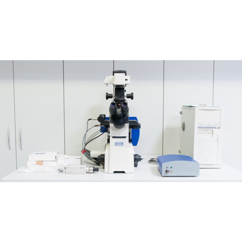 Nikon TE2000-S inverted microscope with mmi CellCut Plus laser unit ...