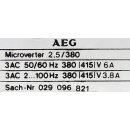 AEG Microverter 2.5/380 Sach.Nr. 029.096.821 Frequenzumrichter